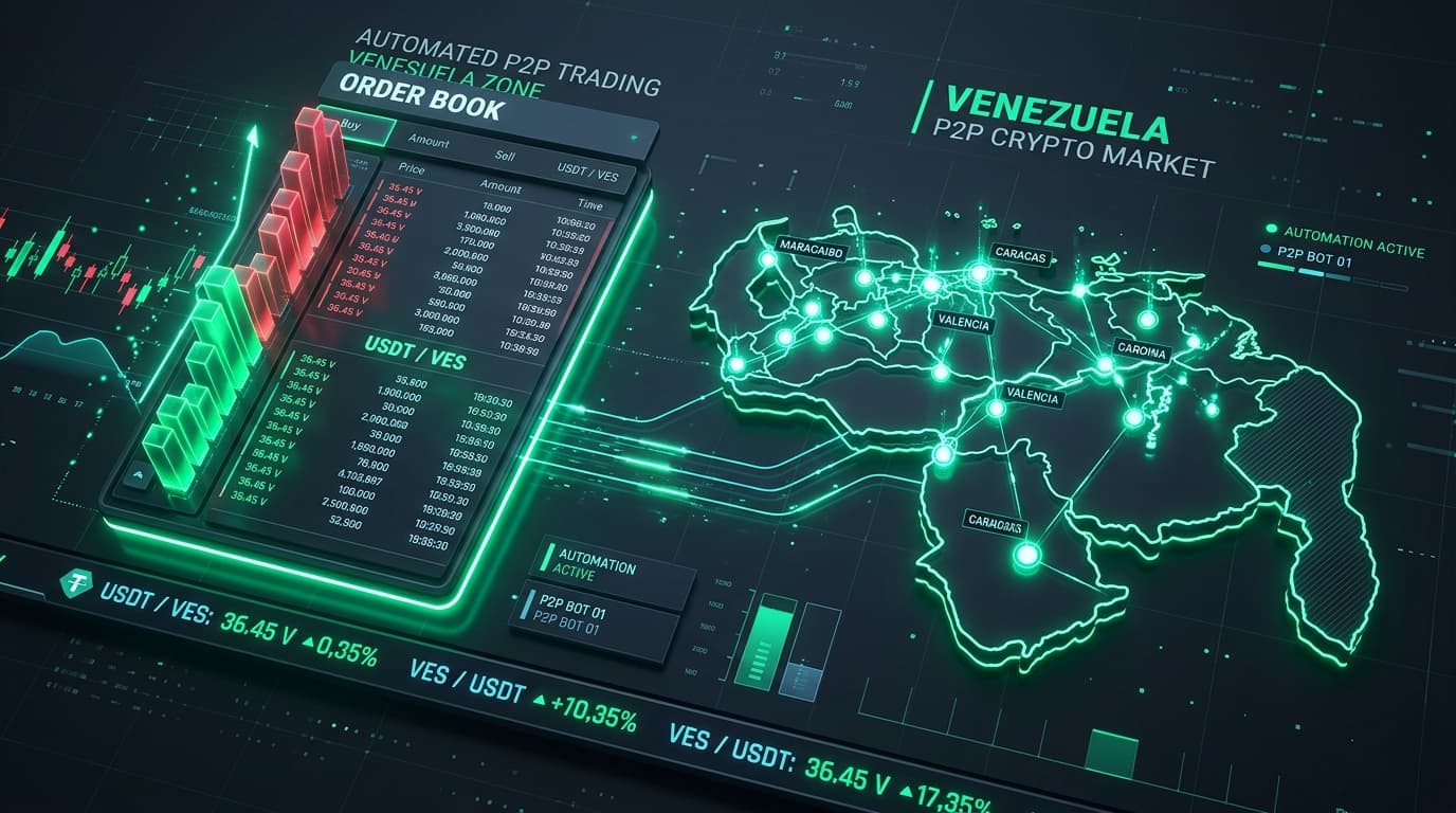 Automated P2P crypto trading and order book repricing in Venezuela (USDT/VES)