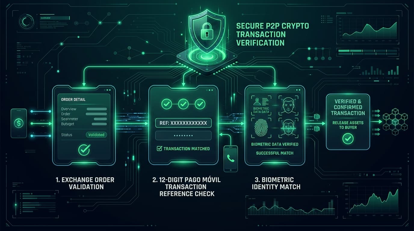 Secure P2P verification pipeline: 12-digit Pago Móvil reference matching and third-party account rejection