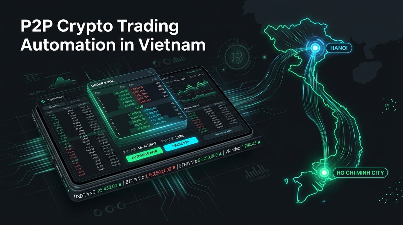 Automated P2P crypto trading and order book repricing in Vietnam (USDT/VND)
