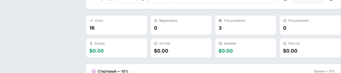 Your referral statistics